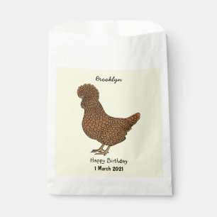 Bolsa De Papel Ilustración de dibujos animados de pollo con abrig