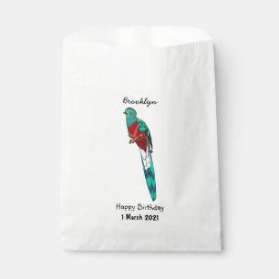 Bolsa De Papel Ilustración de dibujos animados del pájaro quetzal