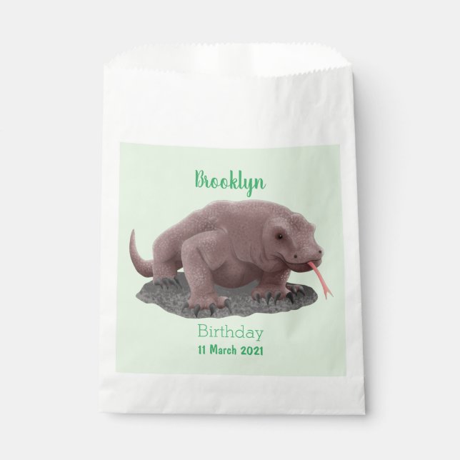 Bolsa De Papel Ilustracion de dragón de Komodo (Anverso)