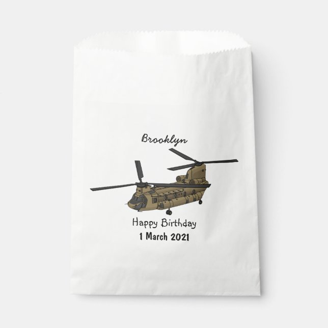 Bolsa De Papel Ilustracion de helicópteros militares de Chinook (Anverso)