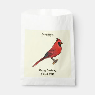 Bolsa De Papel Ilustracion de personalizado de aves cardinales de