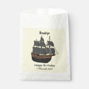 Bolsa De Papel Ilustracion de personalizado de buques piratas