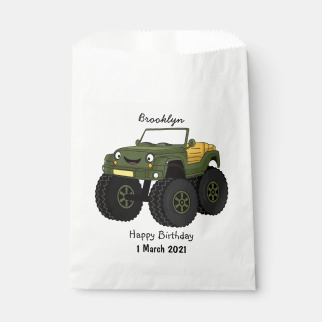 Bolsa De Papel Ilustracion de personalizado de camión monstruo ve (Anverso)