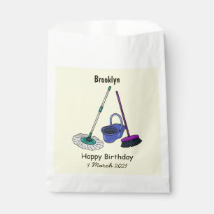 Bolsa De Papel Ilustracion de personalizado de escobas y mopas