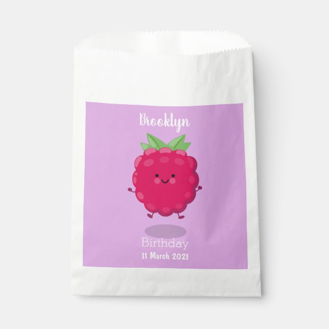 Bolsa De Papel Ilustracion de personalizado de frambuesa alegre (Anverso)