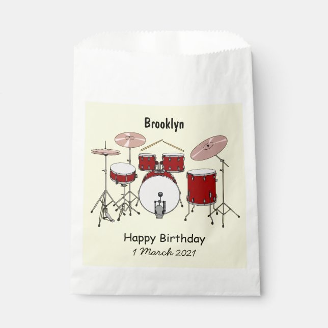 Bolsa De Papel Ilustracion de personalizado de kit de tambor (Anverso)
