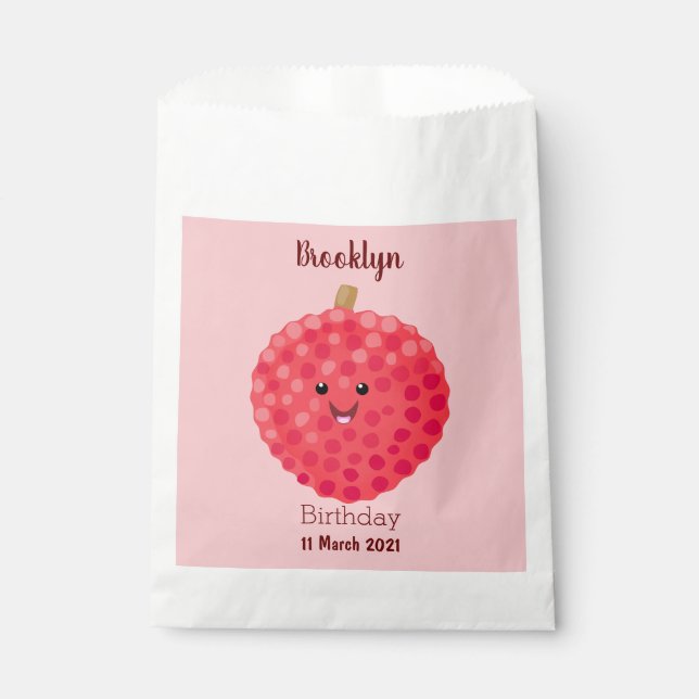 Bolsa De Papel Ilustracion de personalizado de linché rosado (Anverso)