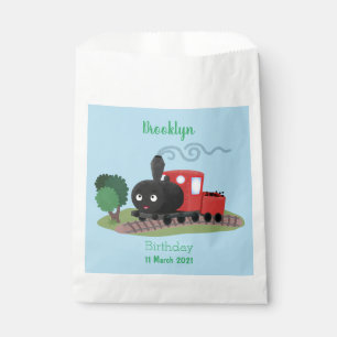 Bolsa De Papel Ilustracion de personalizado de locomotora de trac