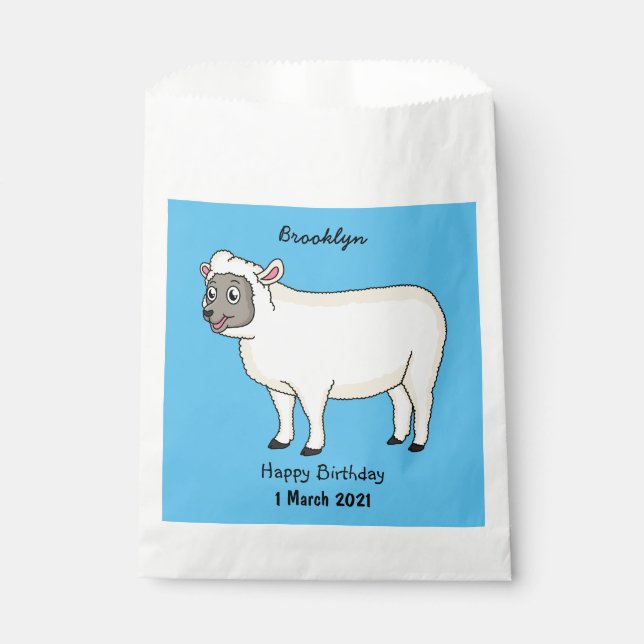 Bolsa De Papel Ilustracion de personalizado de ovejas alegres (Anverso)