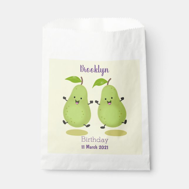 Bolsa De Papel Ilustracion de personalizado de par de pera cúpula (Anverso)