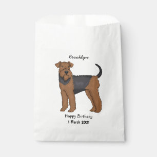 Bolsa De Papel Ilustracion de personalizado de perro Airedale ter