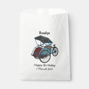 Bolsa De Papel Ilustracion de personalizado de rickshaw en bicicl