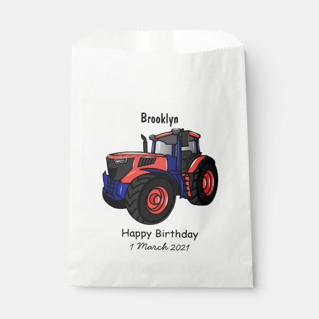 Bolsa De Papel Ilustracion de personalizado de tractores (Anverso)