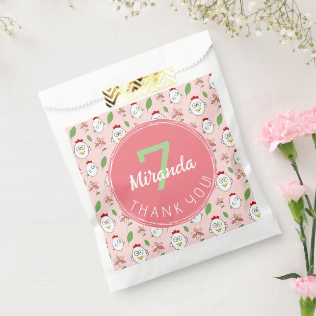 Bolsa De Papel Ilustracion de pollo Personalizado (Sellado)