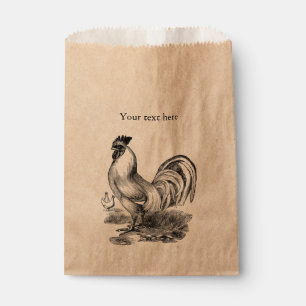 Bolsa De Papel Ilustracion del gallo del vintage