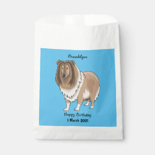 Bolsa De Papel Ilustracion del personalizado del perro del collie