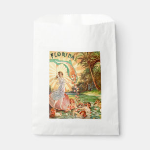 Bolsa De Papel Ilustración divertida vintage de ninfas acuáticas