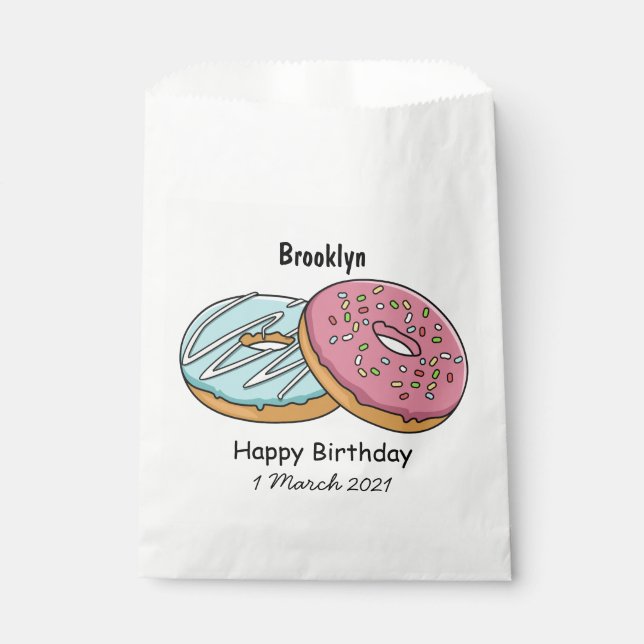 Bolsa De Papel Ilustracion Donut personalizado (Anverso)