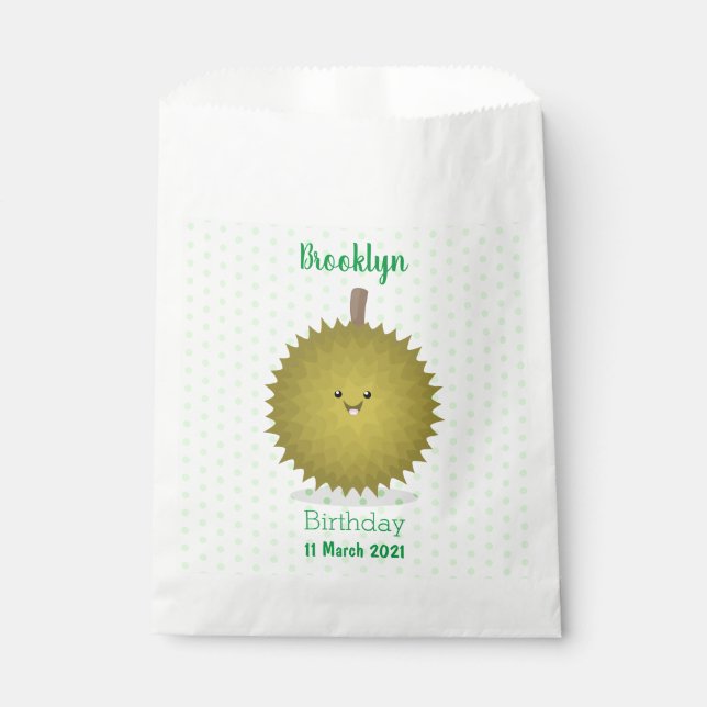 Bolsa De Papel Ilustracion feliz personalizado duriano (Anverso)