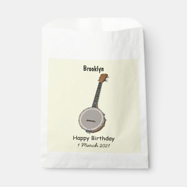 Bolsa De Papel Ilustracion personalizado Banjo (Anverso)
