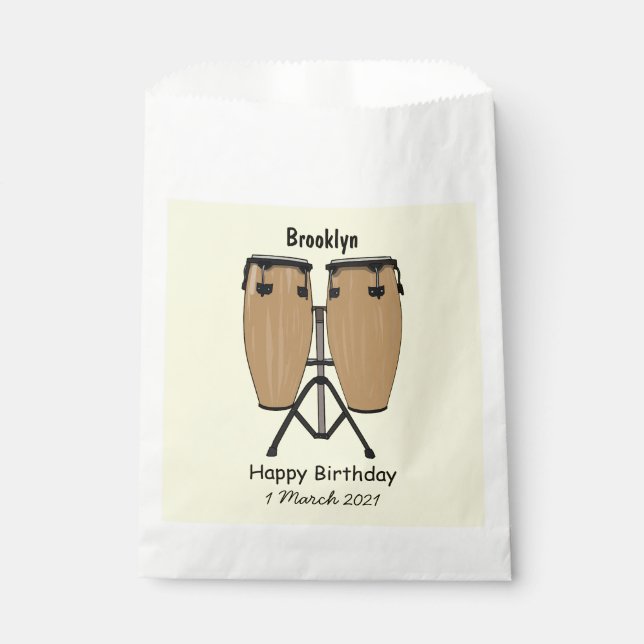 Bolsa De Papel Ilustracion personalizado Bongo drum (Anverso)