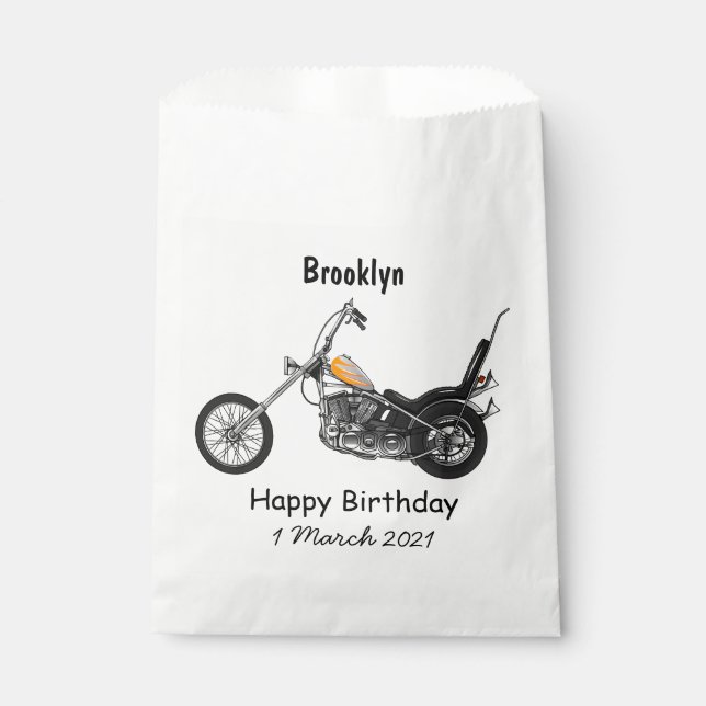 Bolsa De Papel Ilustracion personalizado Chopper Motorcycle 1950 (Anverso)
