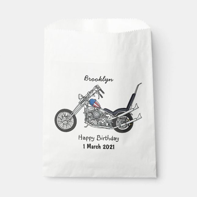 Bolsa De Papel Ilustracion personalizado Chopper Motorcycle 1950 (Anverso)