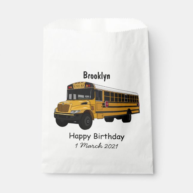 Bolsa De Papel Ilustracion personalizado de autobús escolar (Anverso)