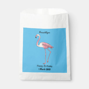Bolsa De Papel Ilustracion personalizado de aves de Flamingo