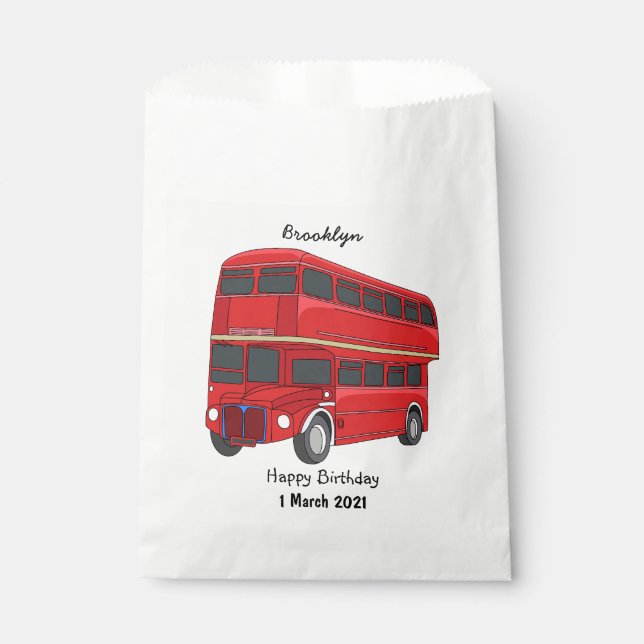 Bolsa De Papel Ilustracion personalizado de bus de dos pisos (Anverso)