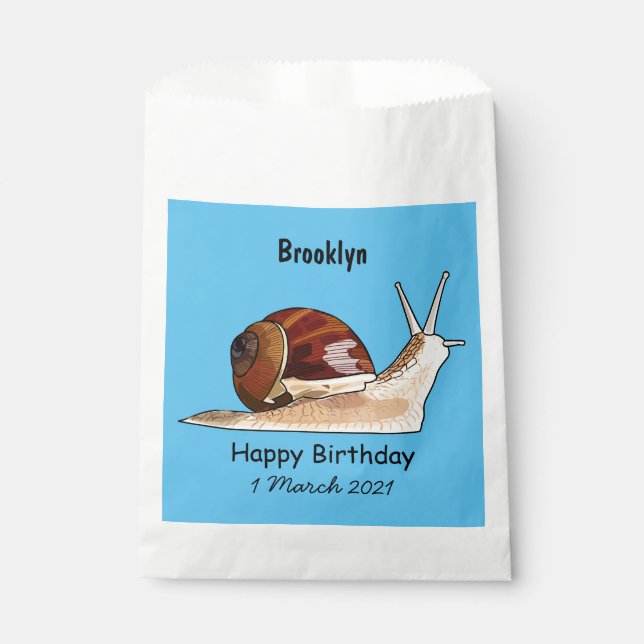 Bolsa De Papel Ilustracion personalizado de caracoles (Anverso)