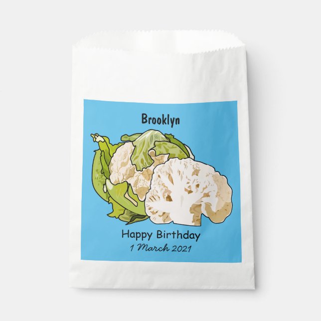 Bolsa De Papel Ilustracion personalizado de coliflor (Anverso)