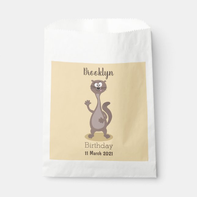Bolsa De Papel Ilustracion personalizado de comadreja divertida (Anverso)