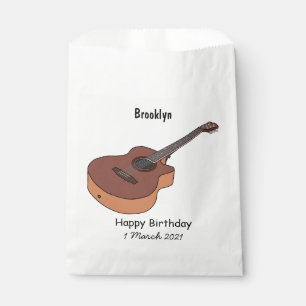 Bolsa De Papel Ilustracion personalizado de guitarra acústica