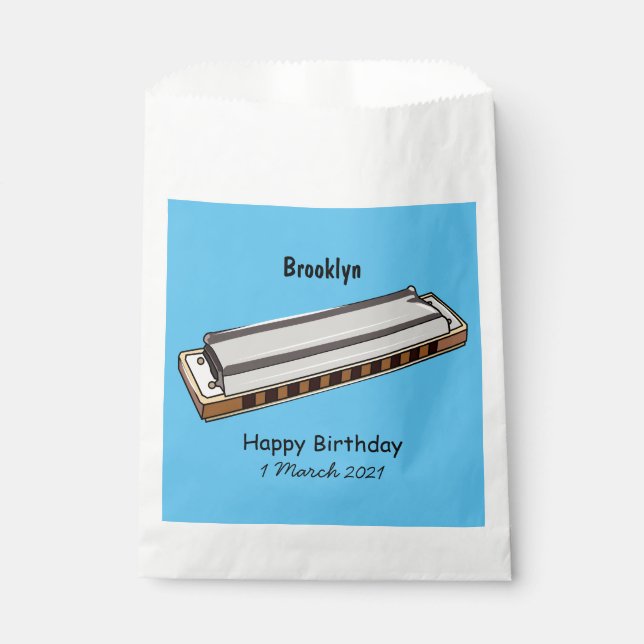 Bolsa De Papel Ilustracion personalizado de Harmonica (Anverso)