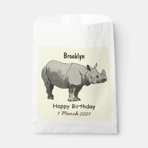 Bolsa De Papel Ilustracion personalizado de Javan rhinoceros