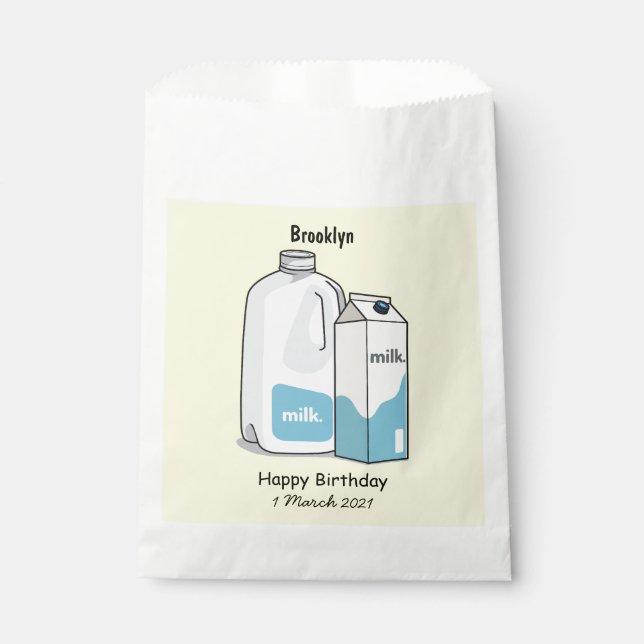 Bolsa De Papel Ilustracion personalizado de leche (Anverso)