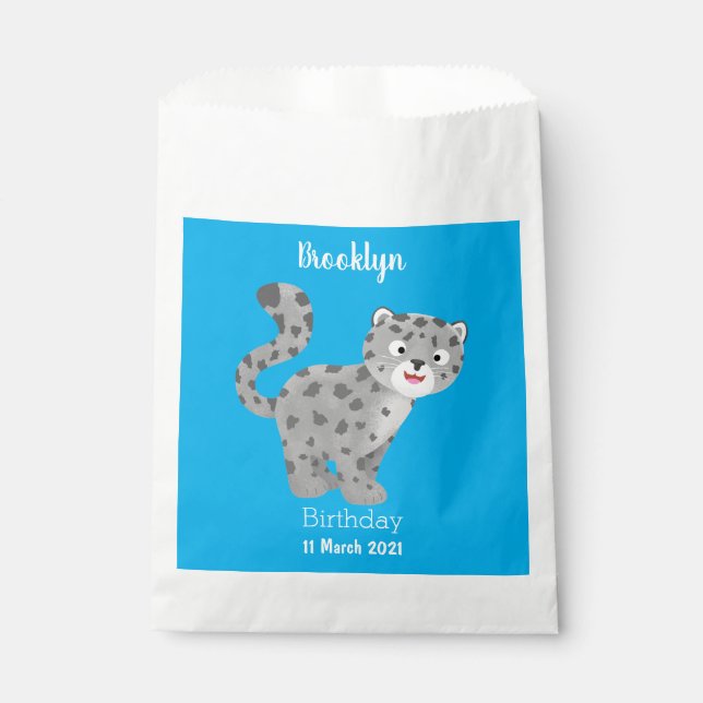 Bolsa De Papel Ilustracion personalizado de leopardo de las nieve (Anverso)