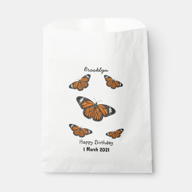 Bolsa De Papel Ilustracion personalizado de mariposa monarca (Anverso)