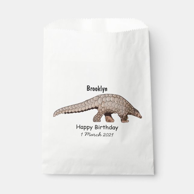 Bolsa De Papel Ilustracion personalizado de Pangolin (Anverso)