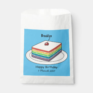 Bolsa De Papel Ilustracion personalizado de pastel de arcoiris