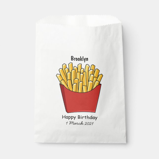 Bolsa De Papel Ilustracion personalizado de patatas fritas (Anverso)