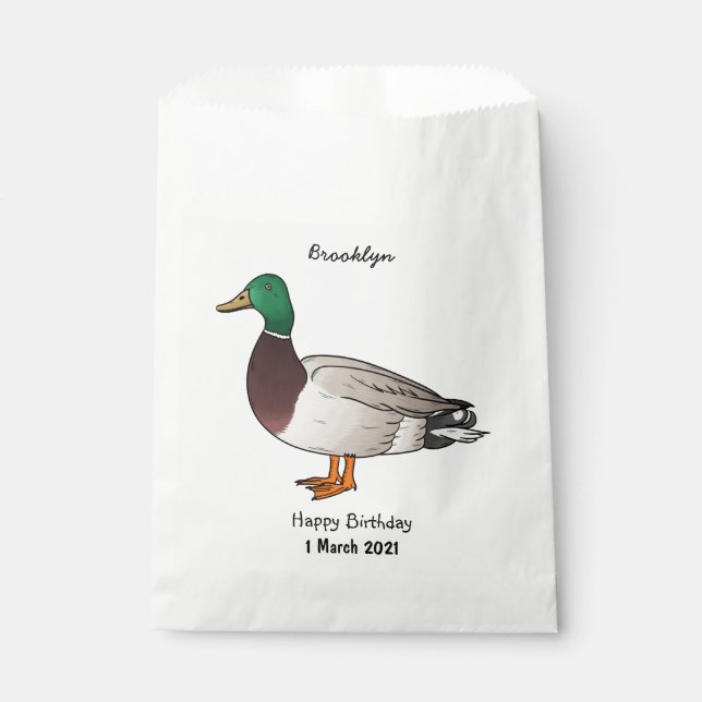 Bolsa De Papel Ilustracion personalizado de pato mallard (Anverso)