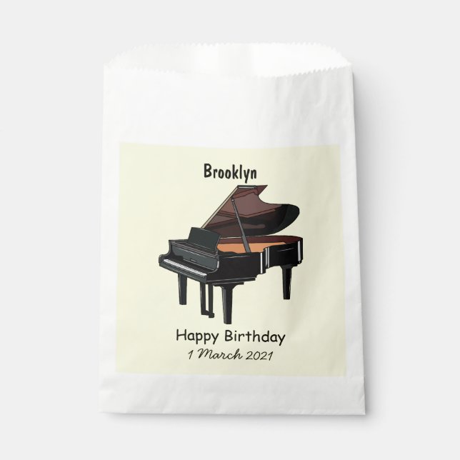 Bolsa De Papel Ilustracion personalizado de piano (Anverso)