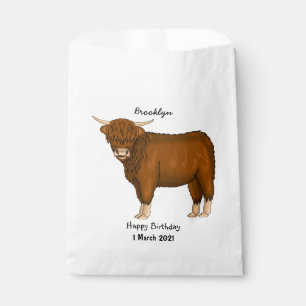 Bolsa De Papel Ilustracion personalizado de vaca de Highland
