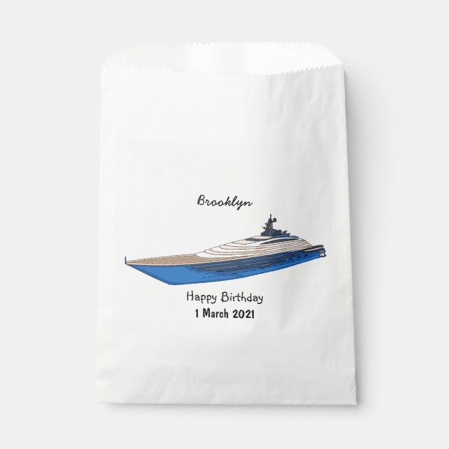 Bolsa De Papel Ilustracion personalizado de yates (Anverso)