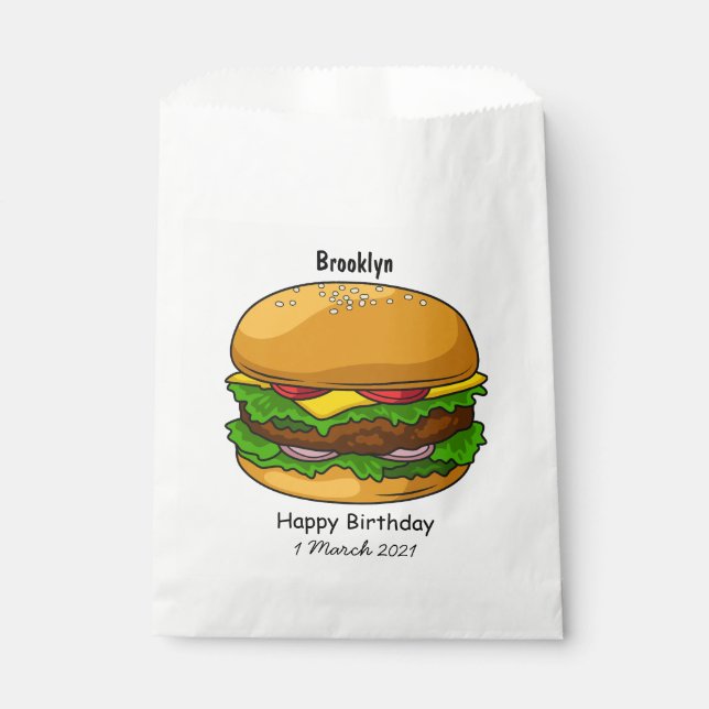 Bolsa De Papel Ilustracion personalizado Hamburger (Anverso)
