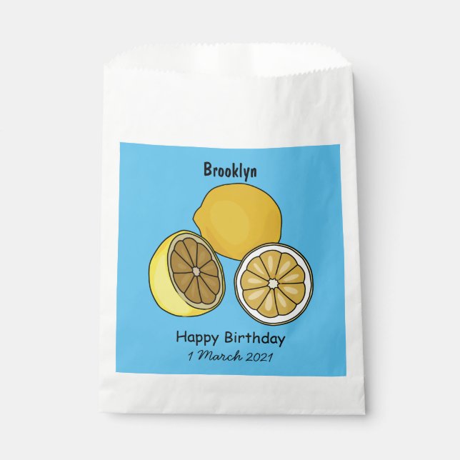 Bolsa De Papel Ilustracion personalizado limón (Anverso)