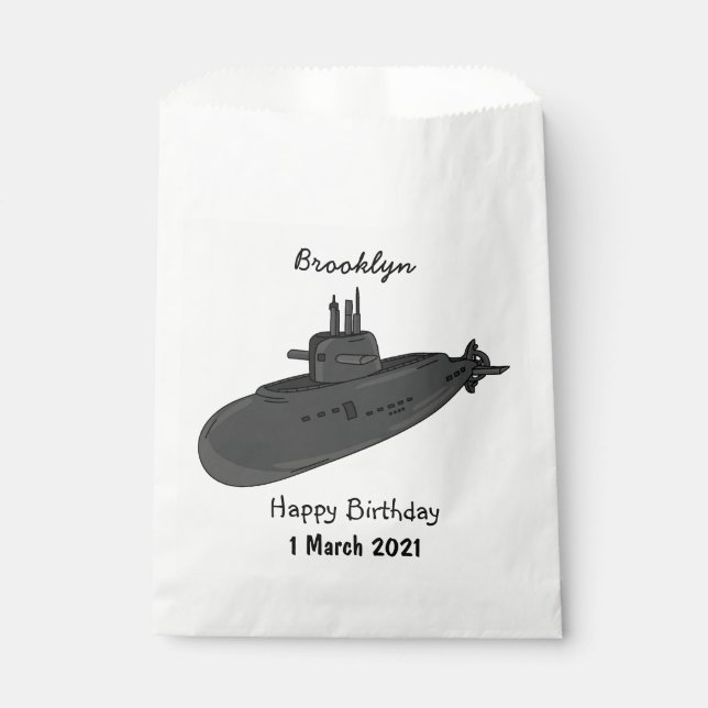 Bolsa De Papel Ilustracion personalizado submarino (Anverso)