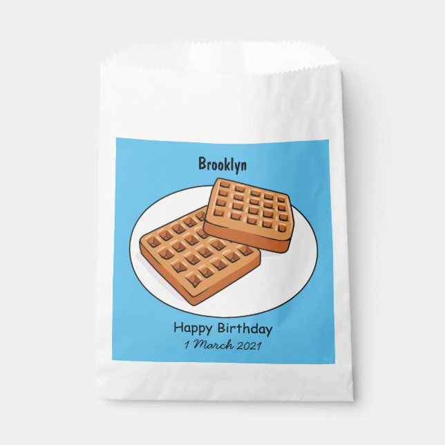 Bolsa De Papel Ilustracion Waffle personalizado (Anverso)